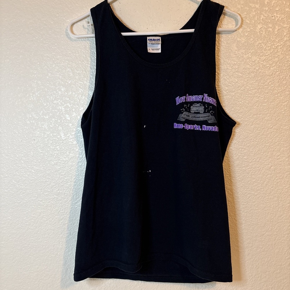 Vintage Cars‎ Show Tank Top Shirt Adult Small White Hot August Nights Reno 90s